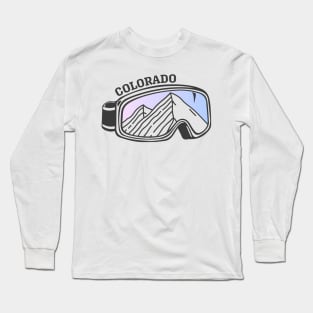 Sunset Mountain Ski Goggles | Colorado Long Sleeve T-Shirt